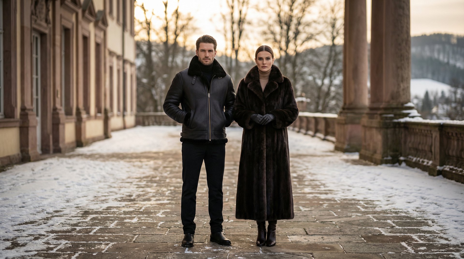 Un modello che indossa un montone e una modella che indossa una pelliccia di visone