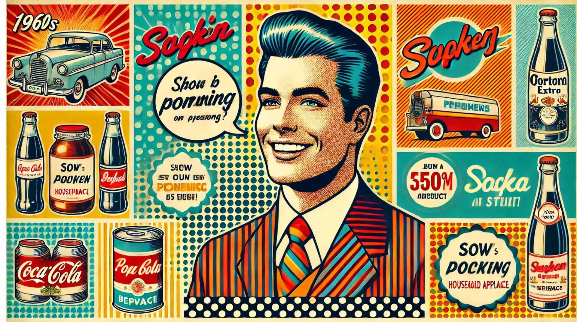 imagem de um cartaz dos anos 60, pop-art