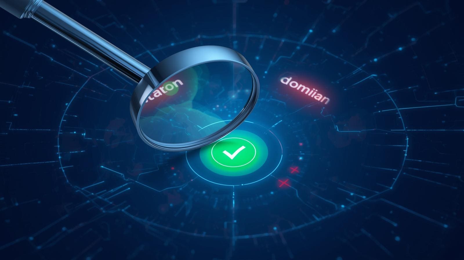 Hình ảnh khái niệm về việc xác thực tên miền website chính thức để đảm bảo an toàn trực tuyến