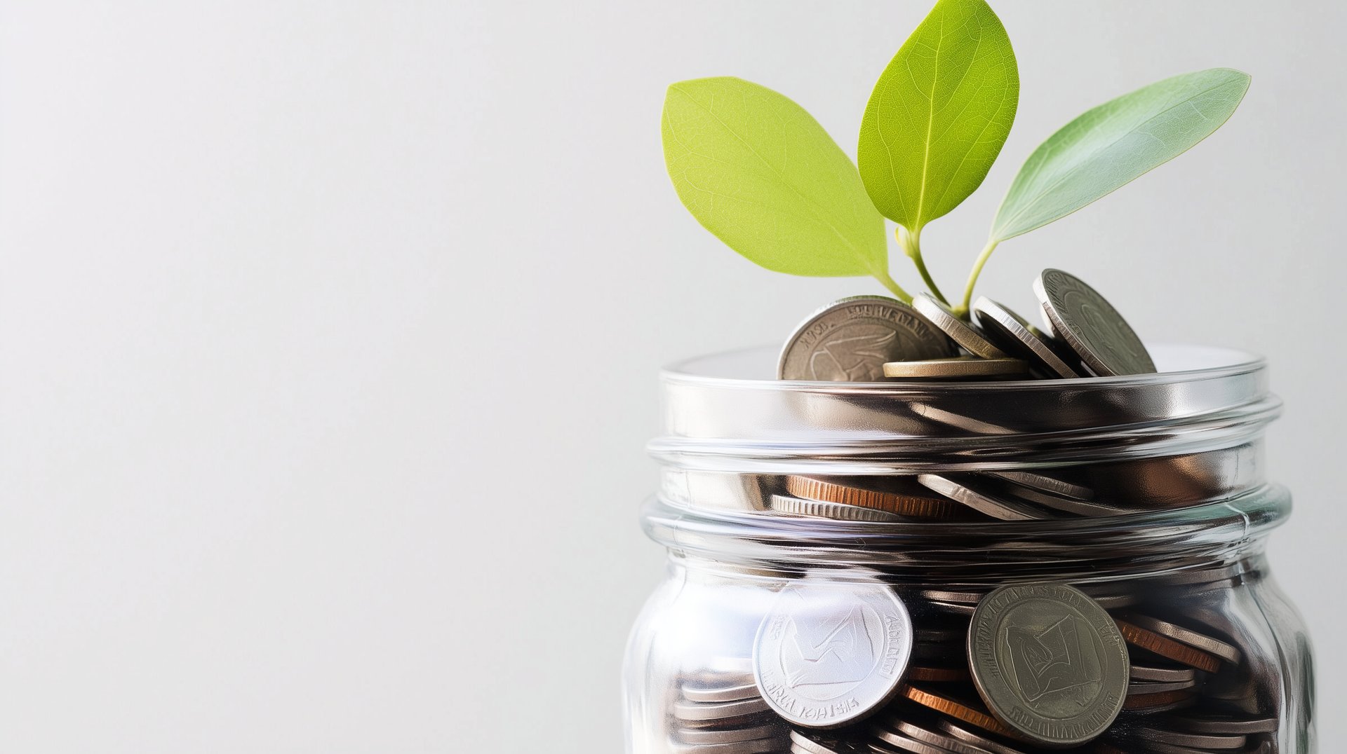 big jar full of coins symbolizing a secure financial future