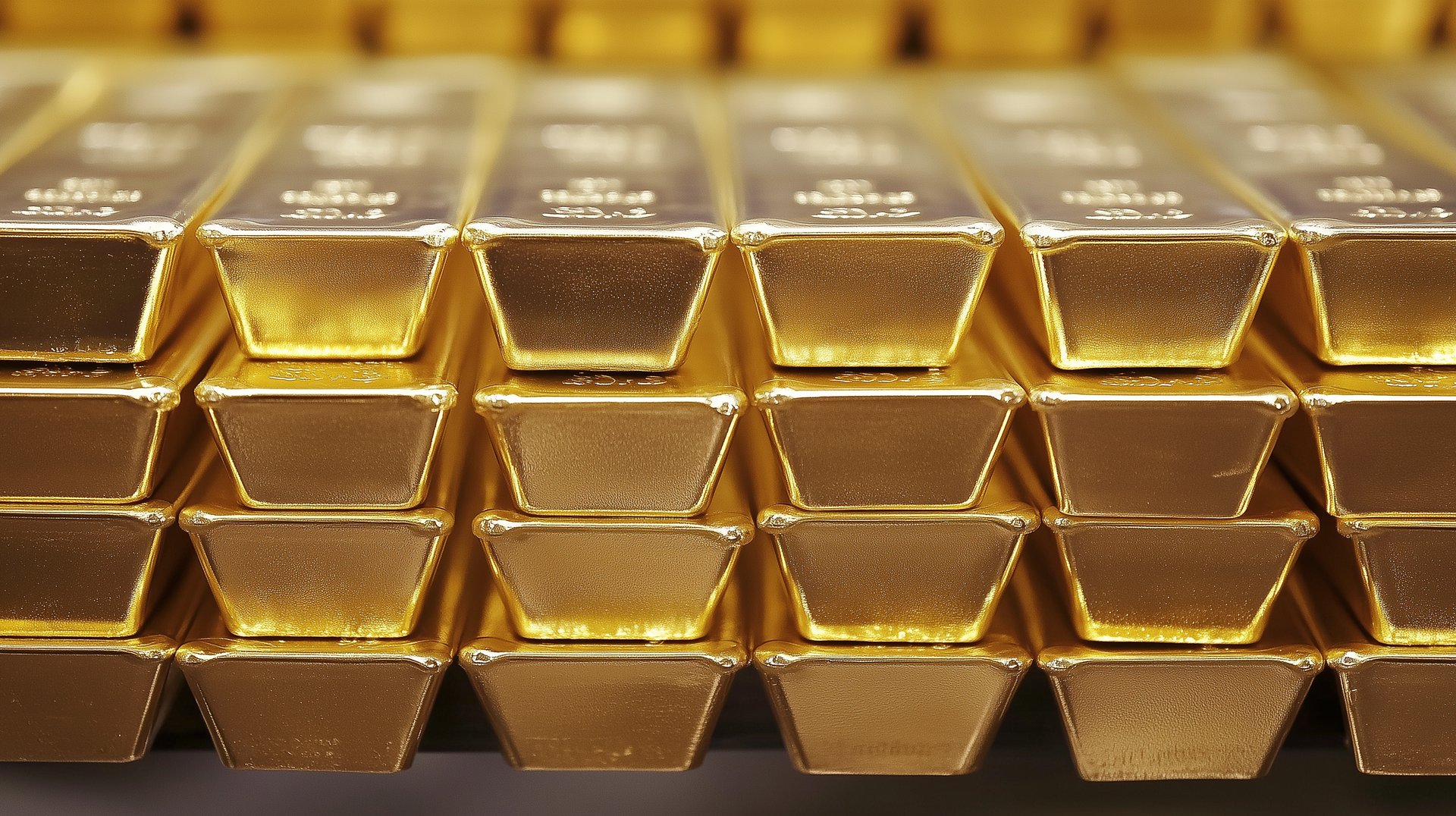 high quality gold bullion bars in multiple stacks