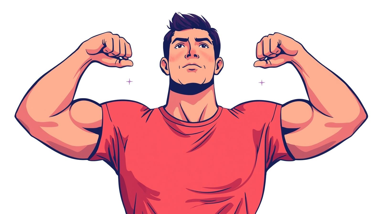 Man flexing showing strength and confidence after HSV diagnosis