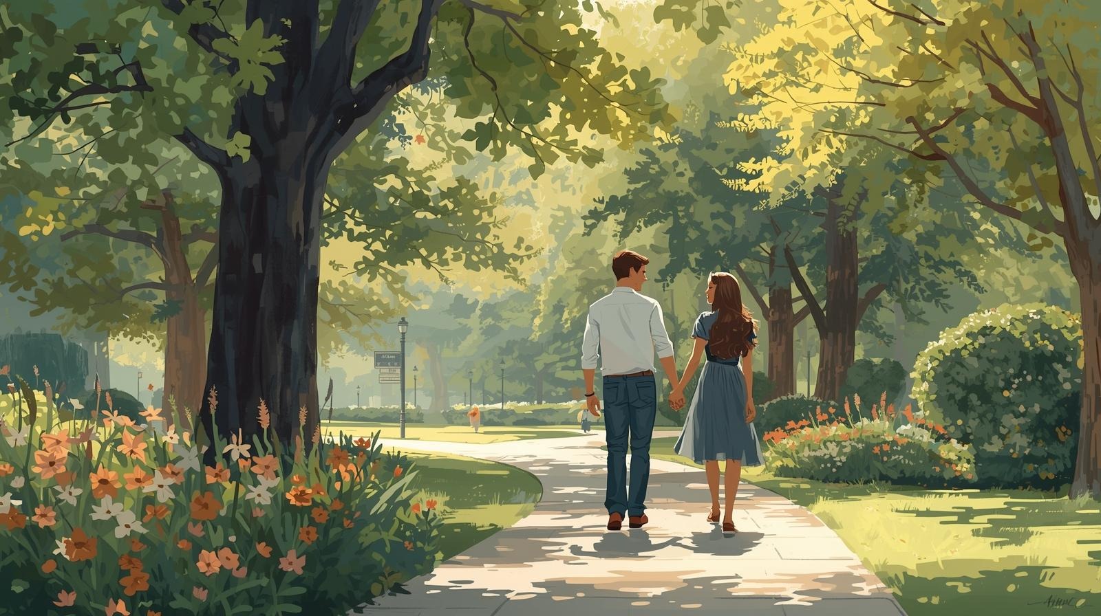 Romantic couple showing tender physical connection