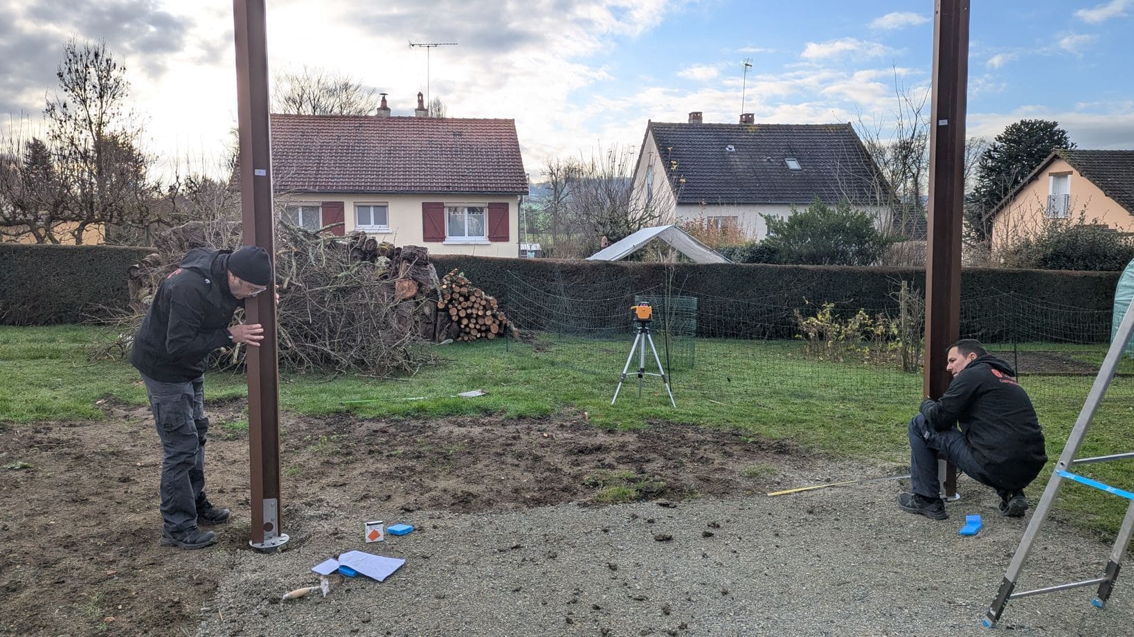 Carport reposant sur des vis de type weasyfix