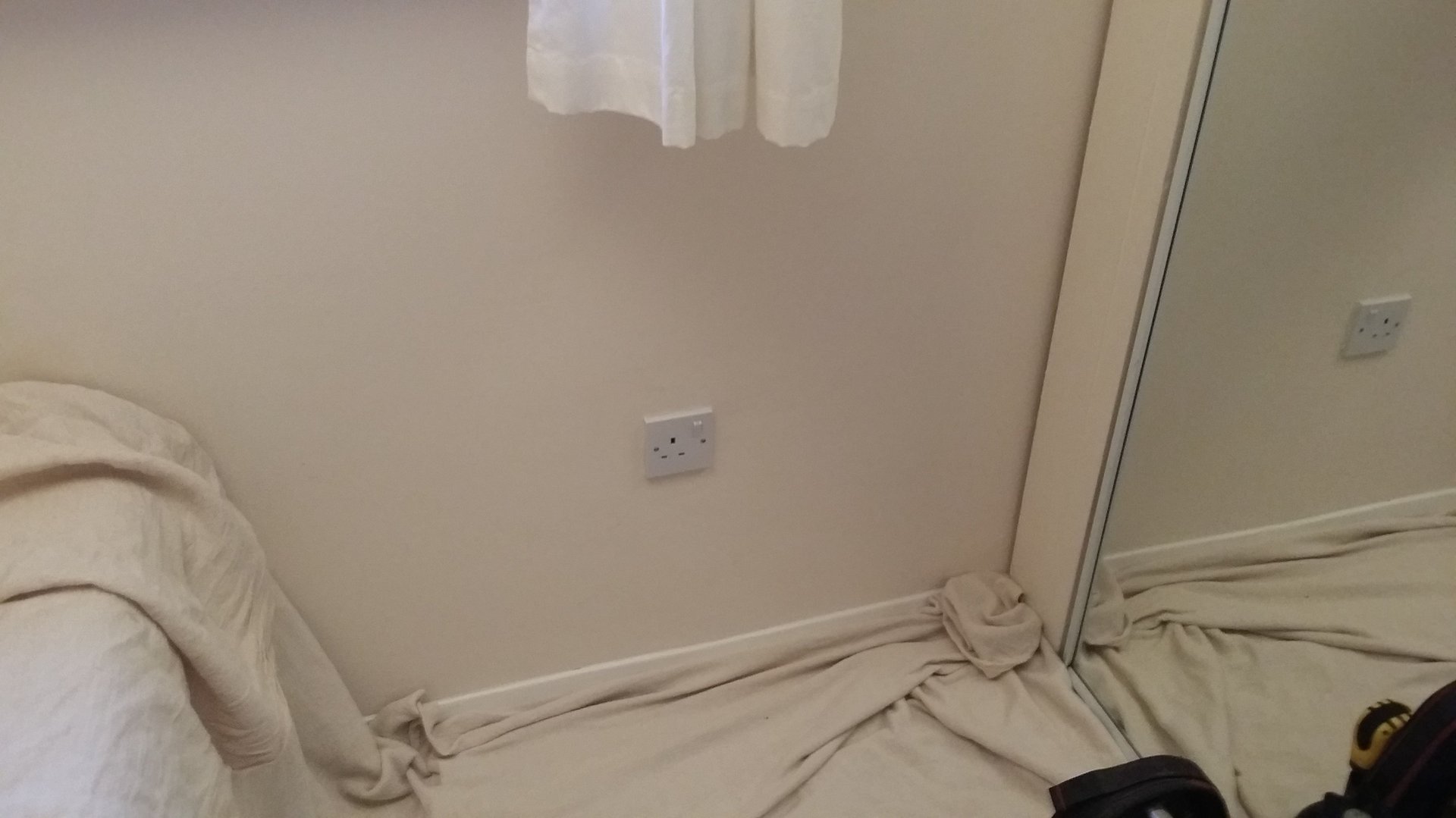 Existing single socket before fused spur installation in Badgers Dene