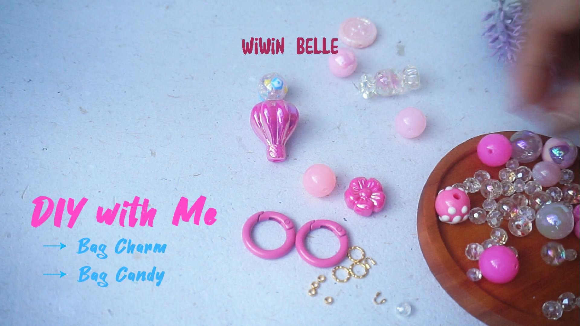 How to Make Bag Charm with Pink Balloon Luxury Beads 🎈🫧