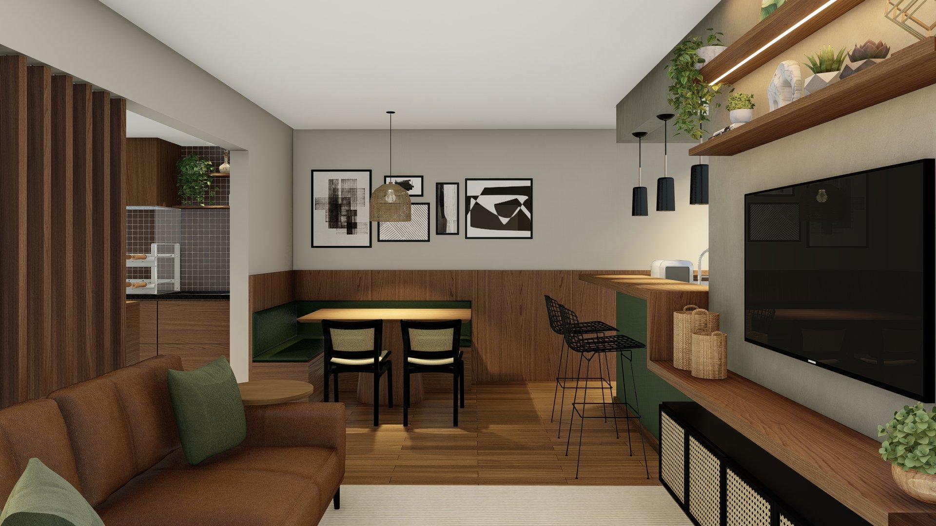 Projeto de design de interiores apartamento em Bauru