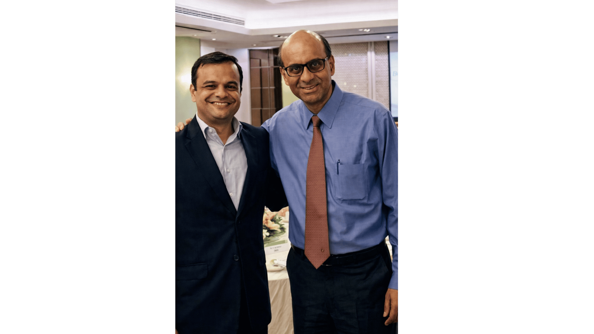 Shiv Puri with Tharman Shanmugaratnam, President of Singapore