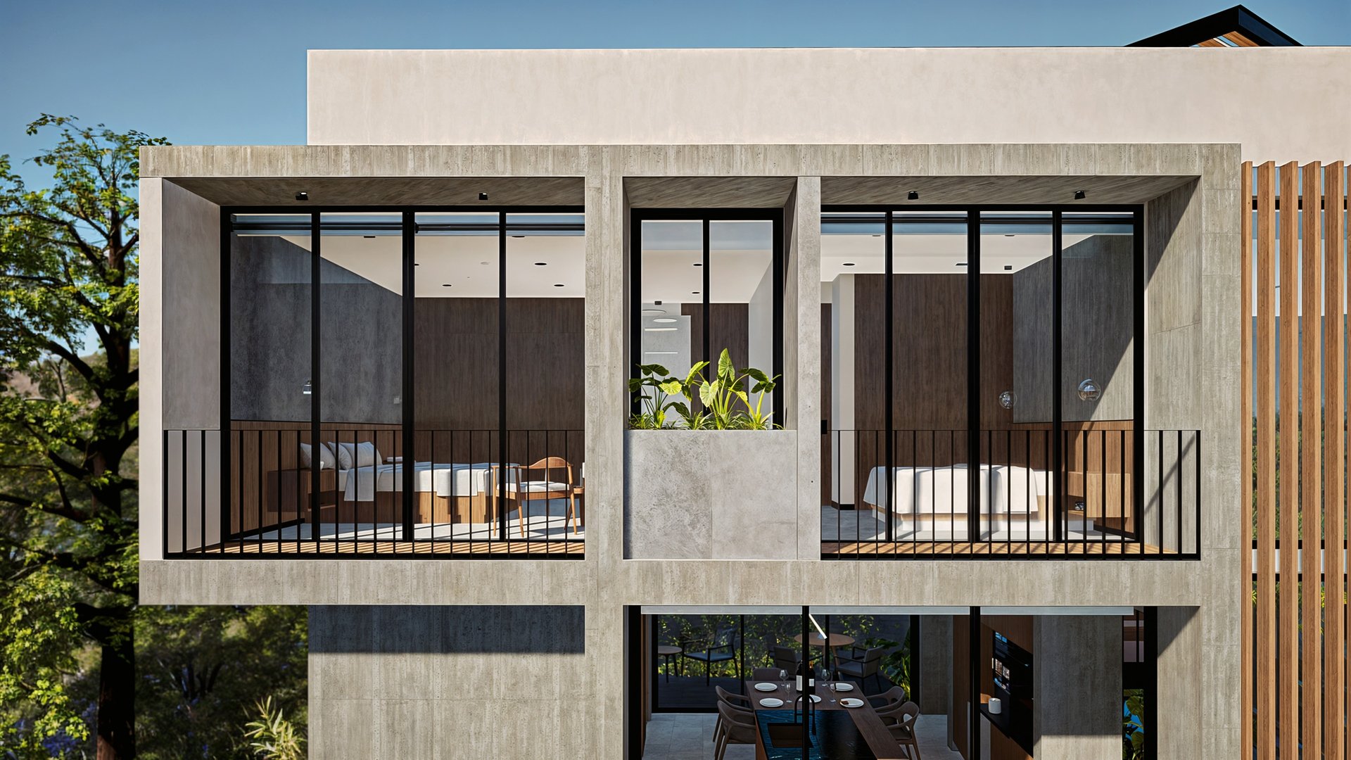casa minimalista de concreto