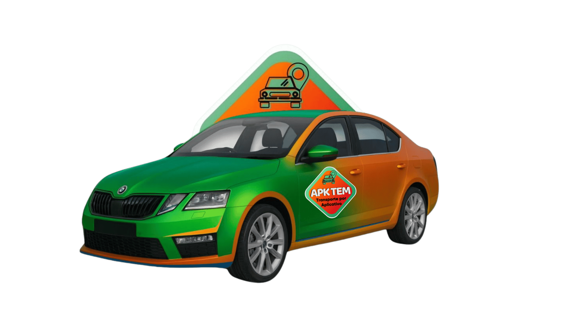 Carro do aplicativo Apktem transportes.