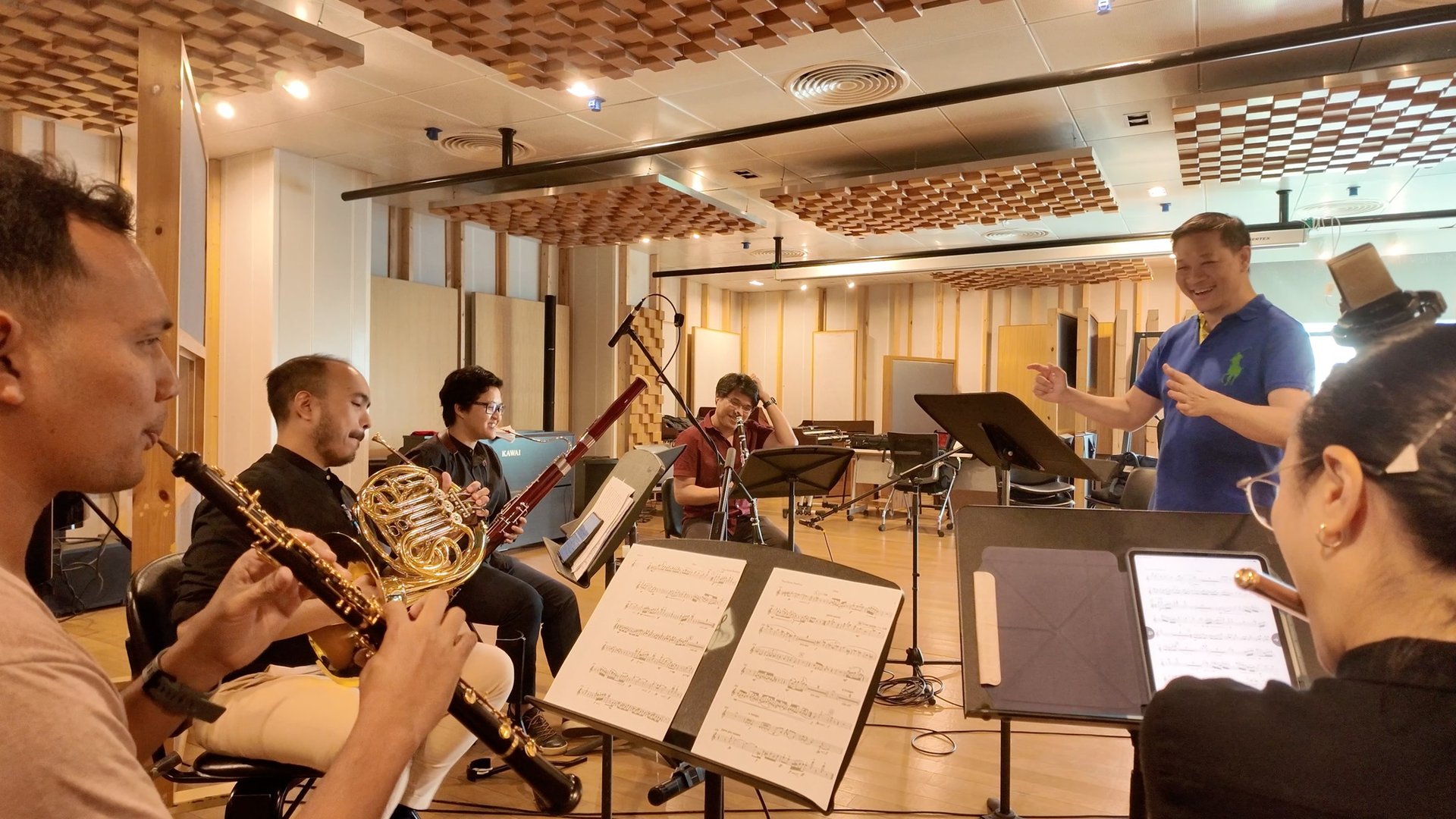 A recording session with Sawasdee Woodwind Quintet