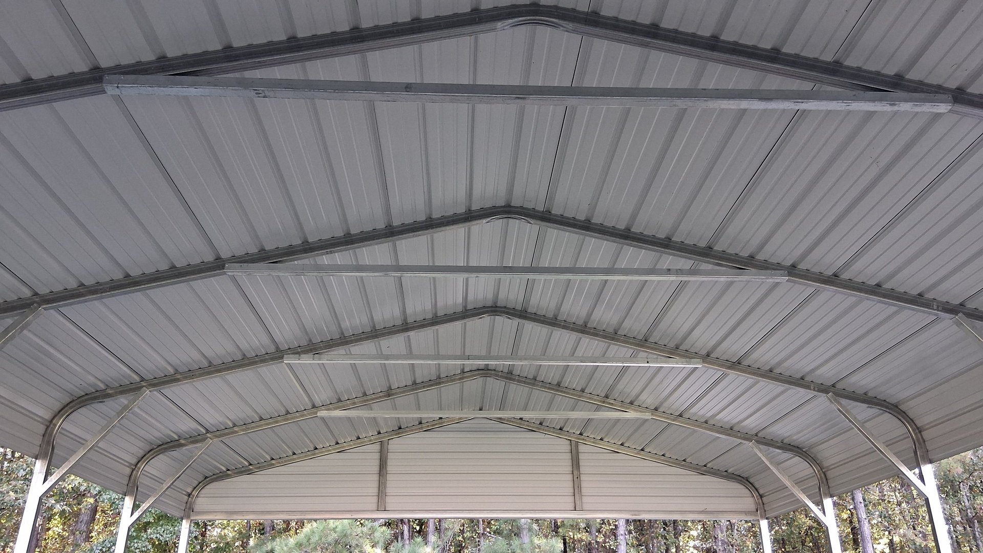 Inside B-Frame Carport