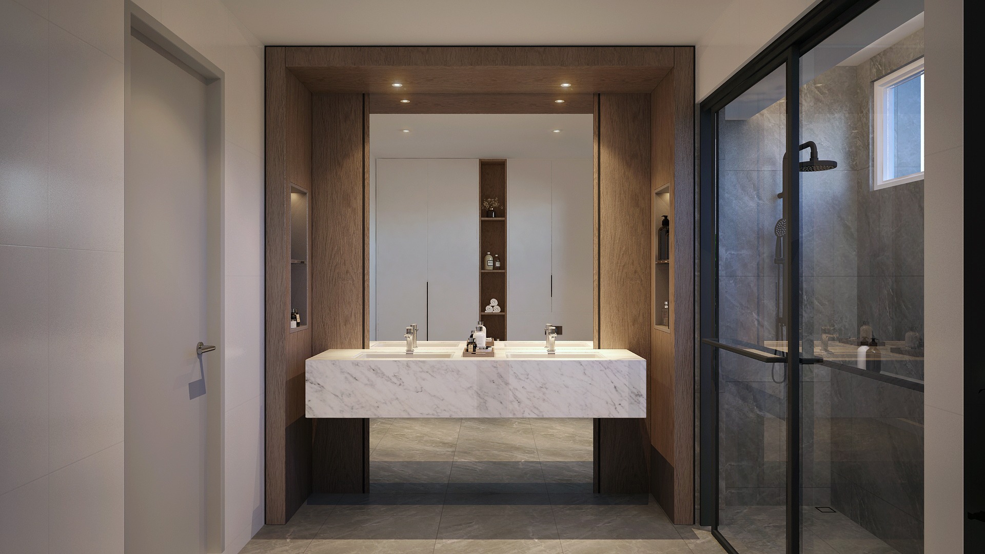 villa avenue master bathroom