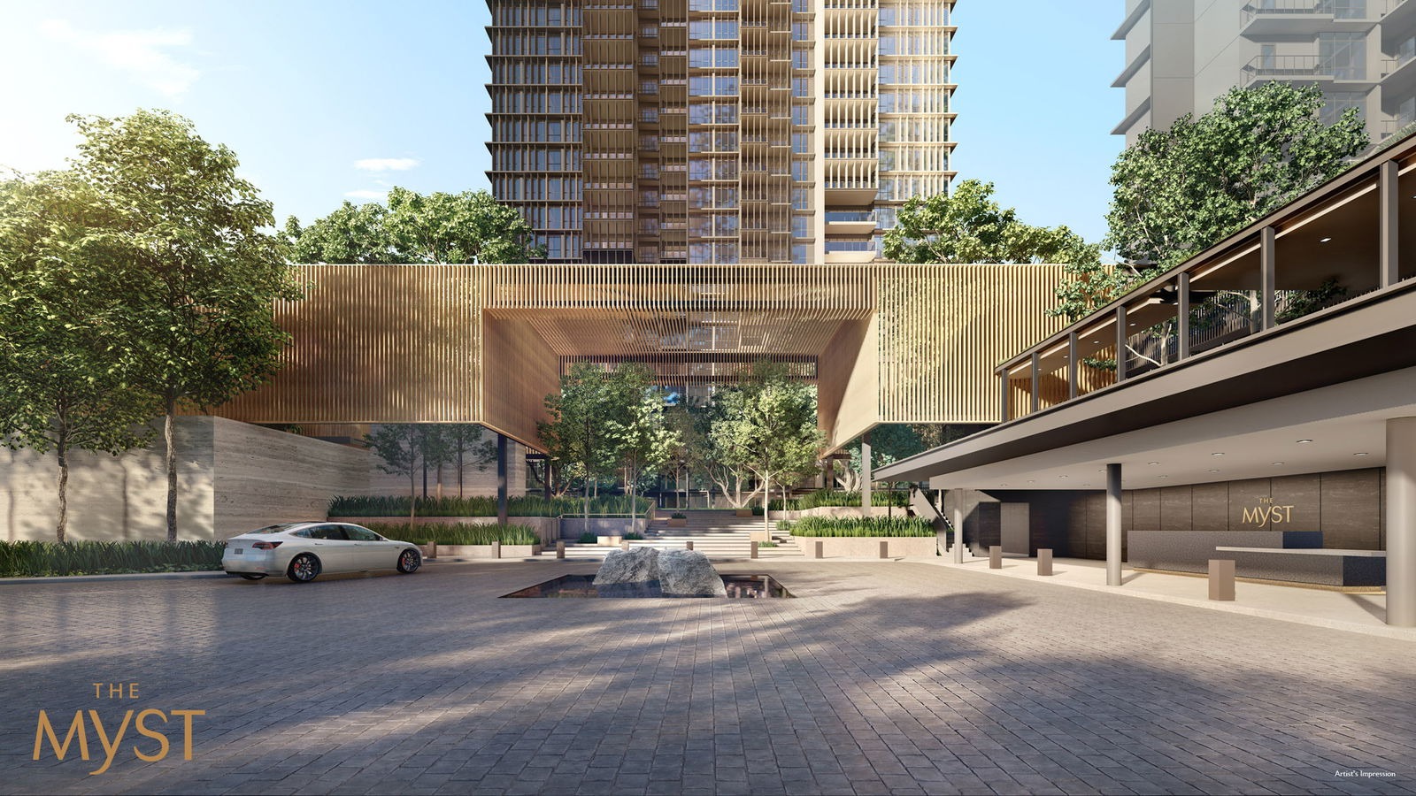 Elegant modern 24-storey residential twin towers of The Myst by CDL