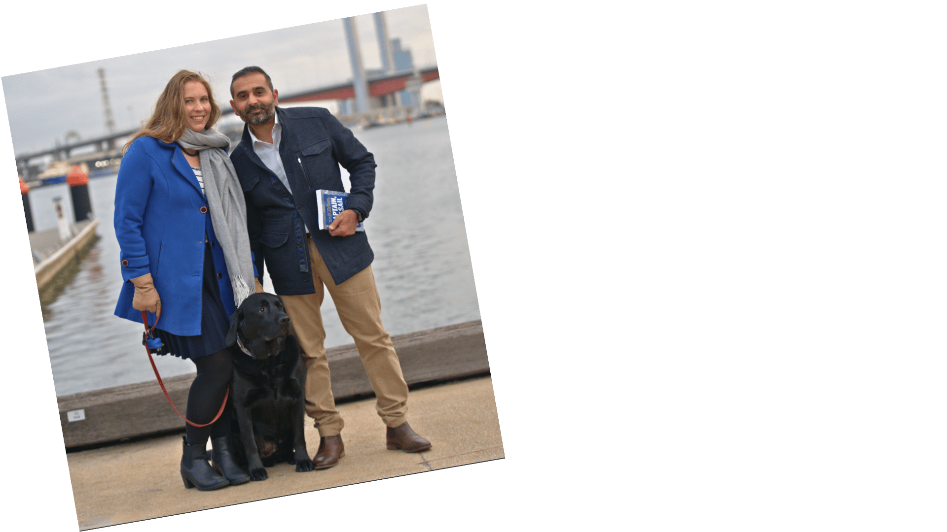 Dave Chauhan with his wife Saari and their dog Seve in Melbourne, Australia