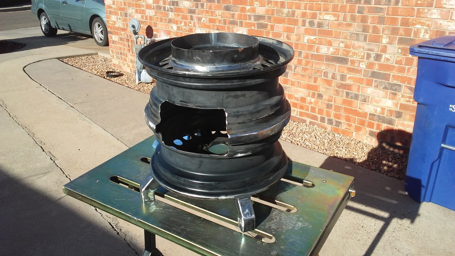 Fire Pit made from wheel rims