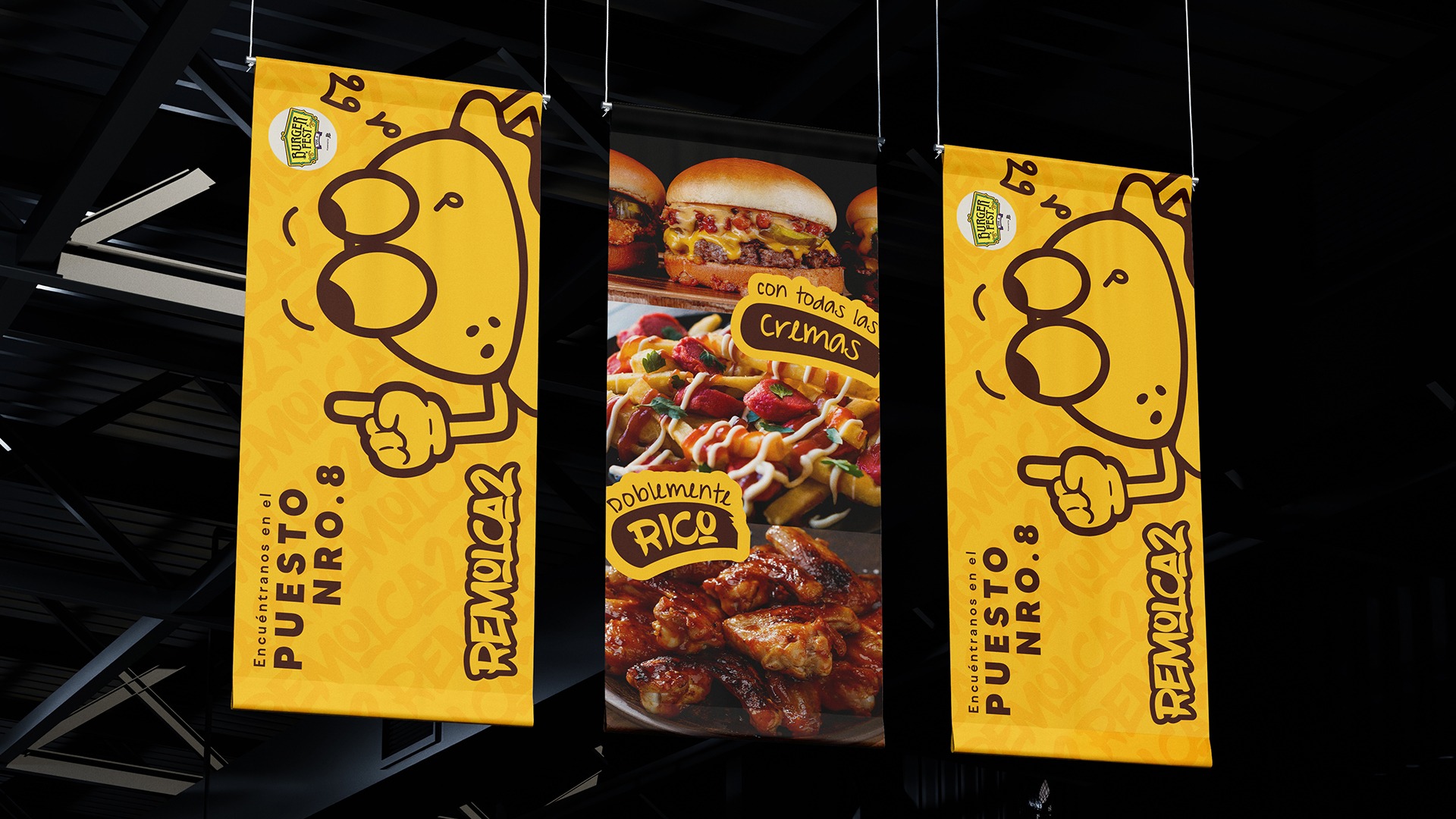 Mockup de banner hanging de Remolca2 Foodtruck