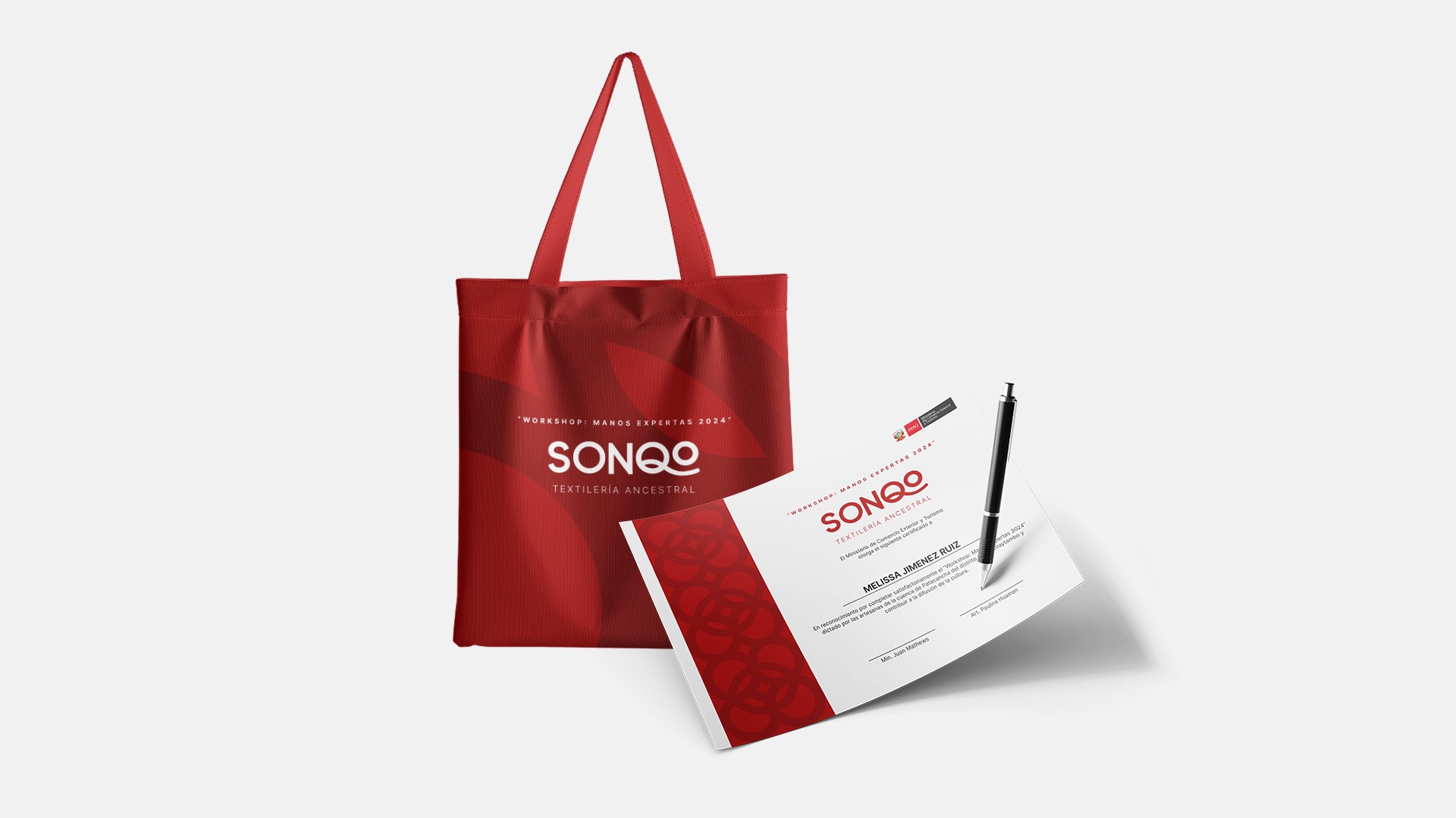 Mockup de Workshop de Sonqo Textilería Ancestral