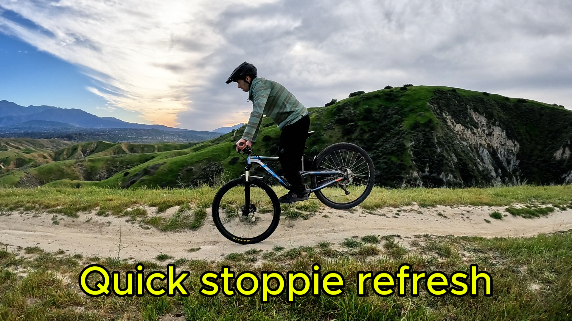Mountain biker doing a stoppie