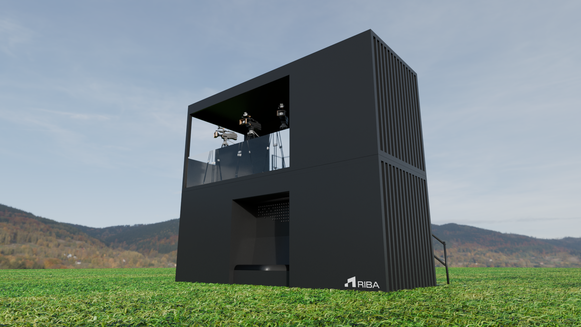 Módulo vertical de dos alturas para eventos y experiencias, diseño RIBA