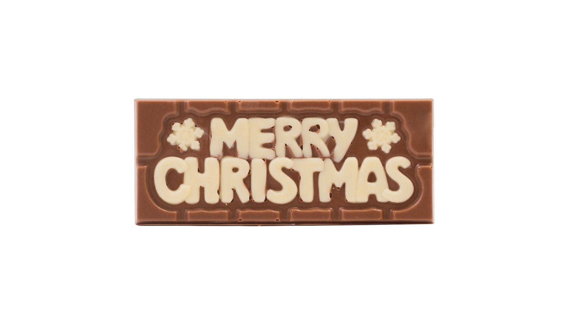 Vrolijk kerstfeest chocolade plaatje