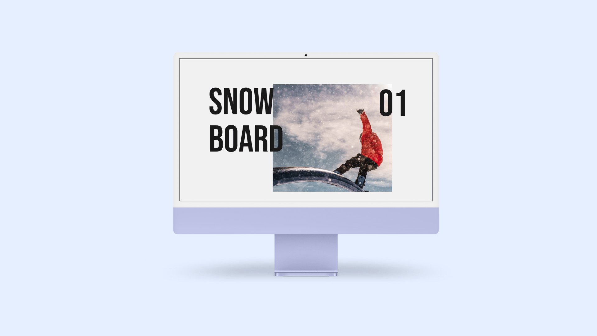 a computer screen showing a snowboarder on a snowboard