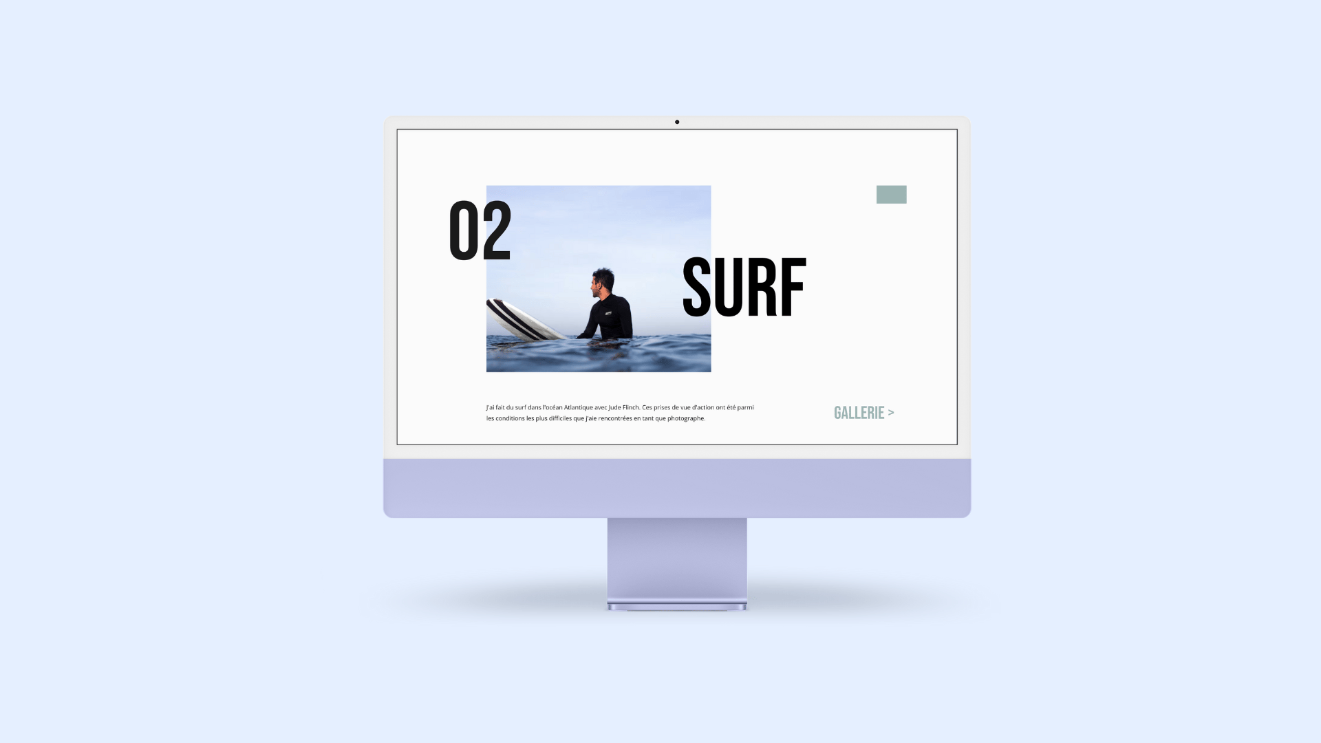 a computer screen showing a surfer in the water