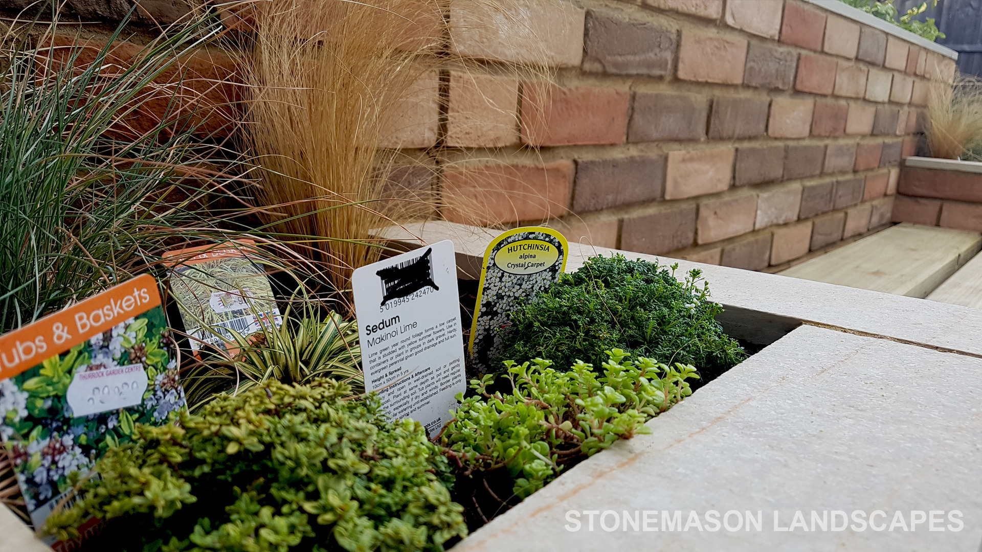 Colourful Garden Makeover Brick Seating Planer Bar New Lawn