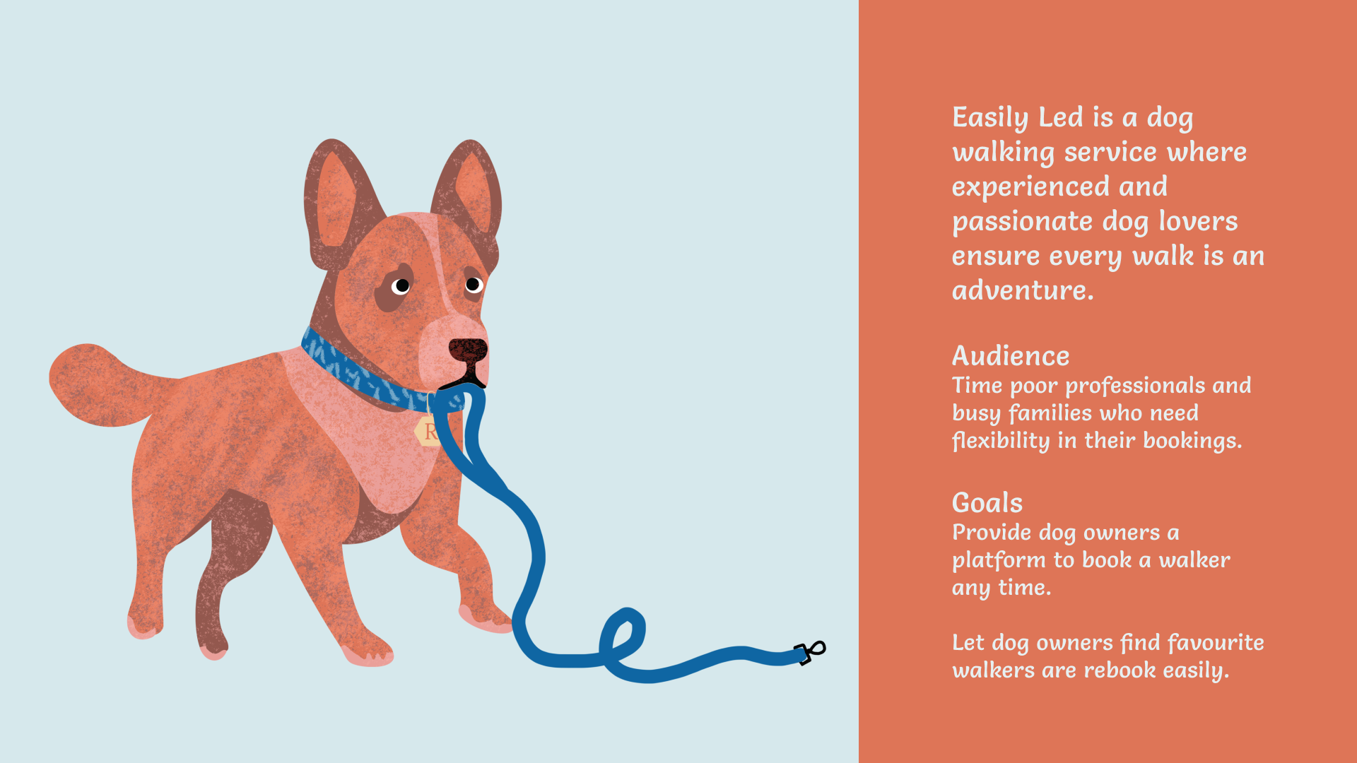 Easily Led dog illustration