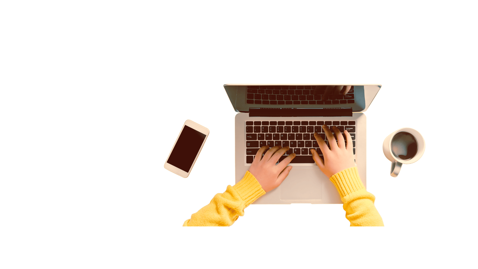 Un ordenador y un café