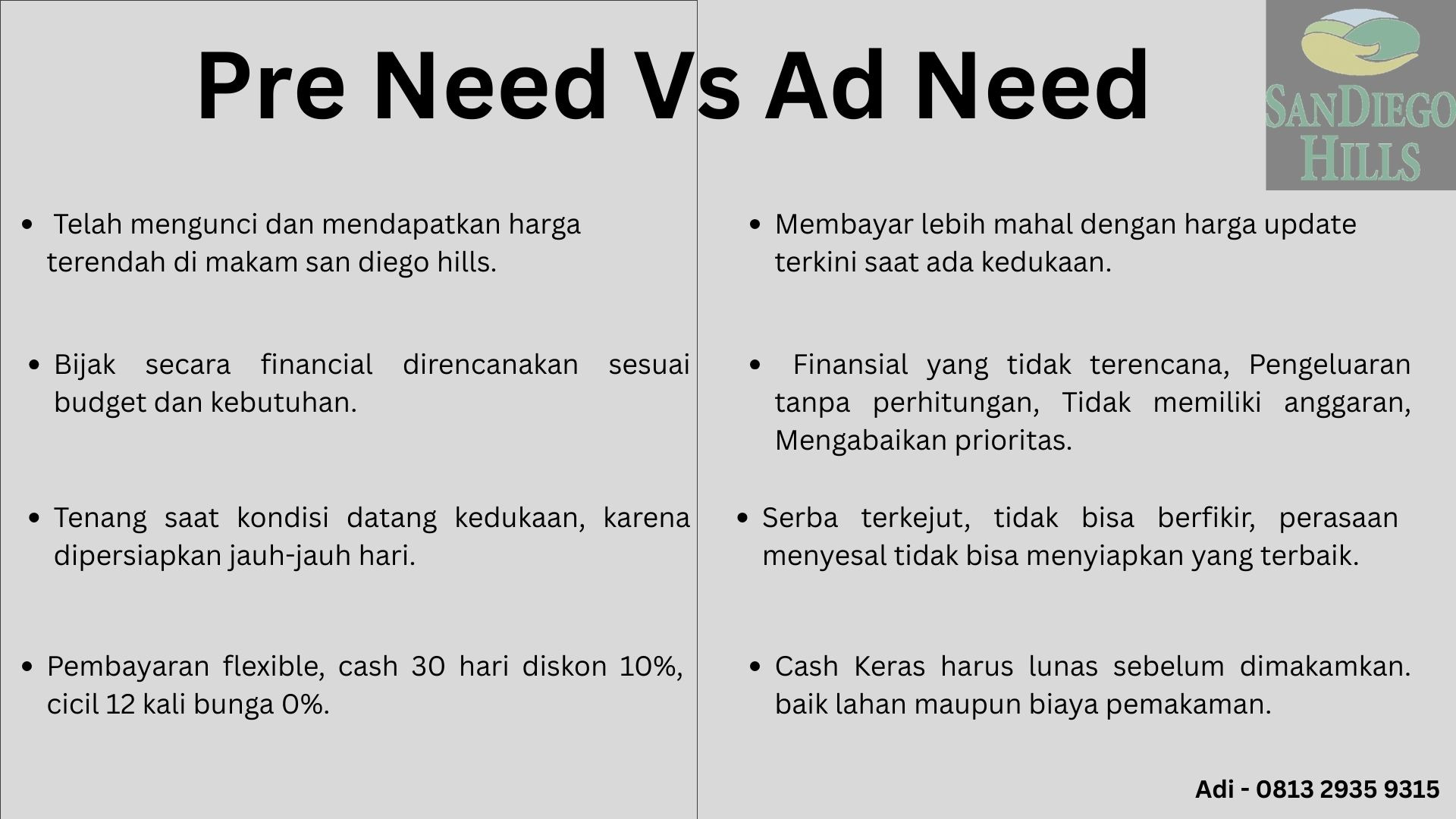 Perbedaaan Pembelian At Need Vs Pre Need