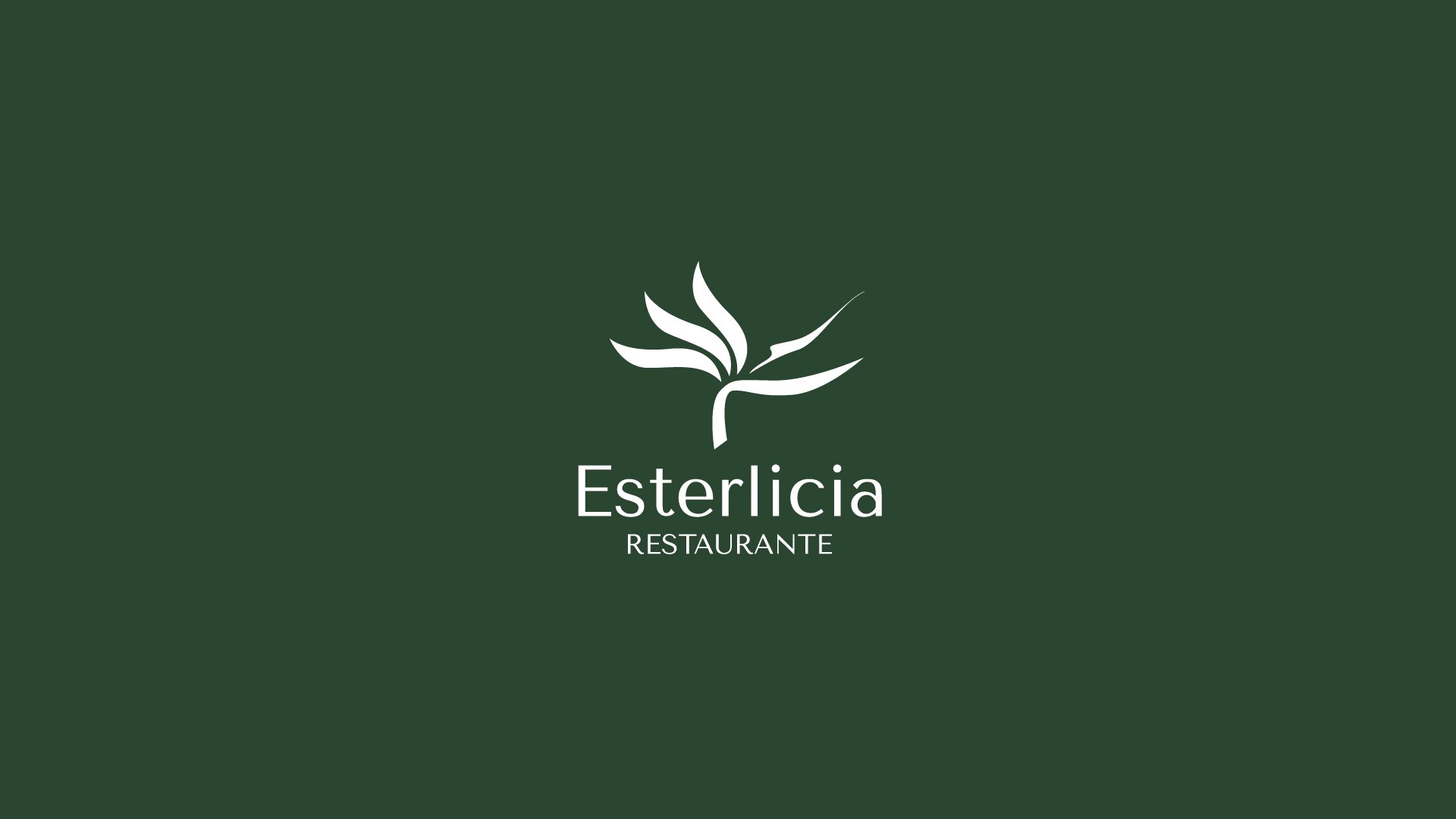 Logotipo principal de Esterlicia en color blanco sobre fondo verde oscuro