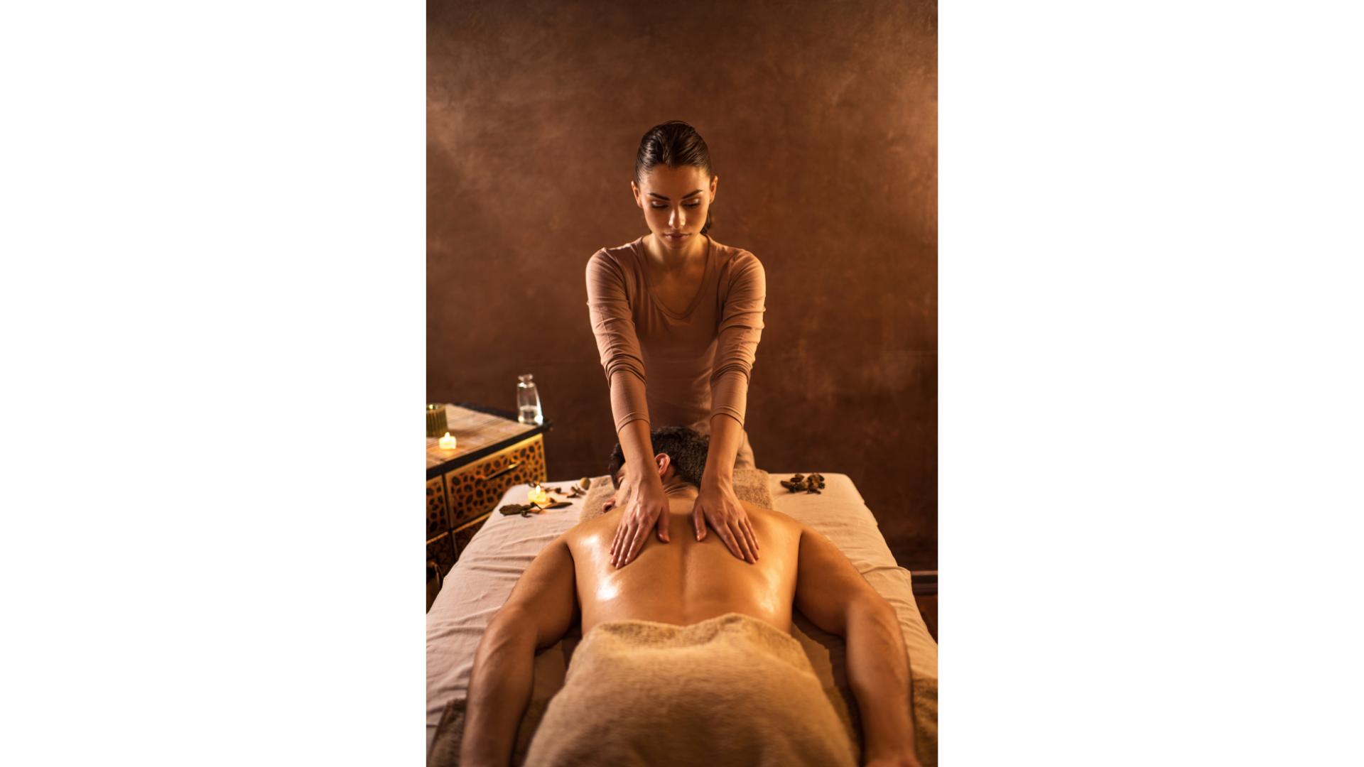 woman massaging man