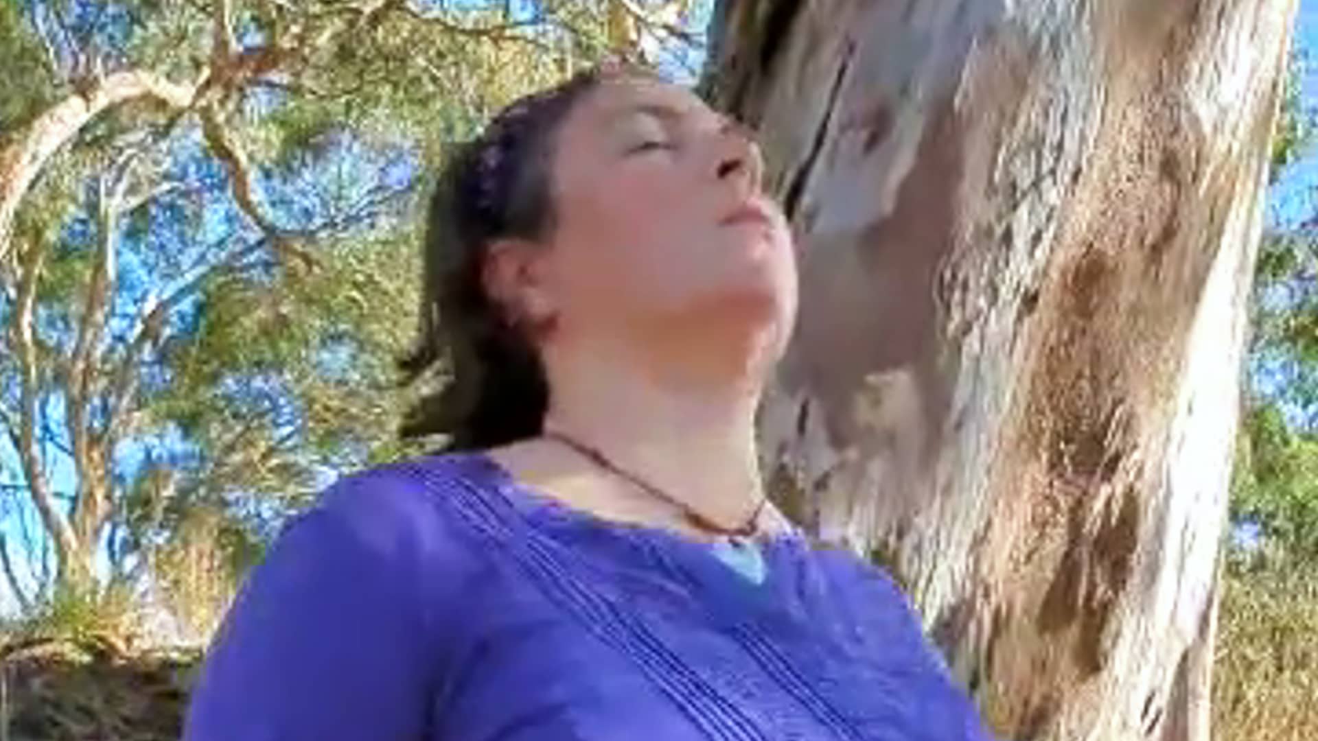 Nancy enjoying the energetic benefits of Shaking Medicine.