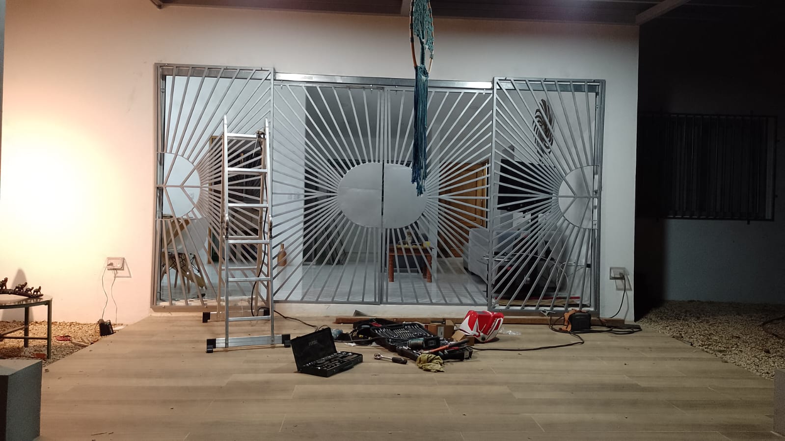 Handmade and welded steel protection bars for sliding glass doors