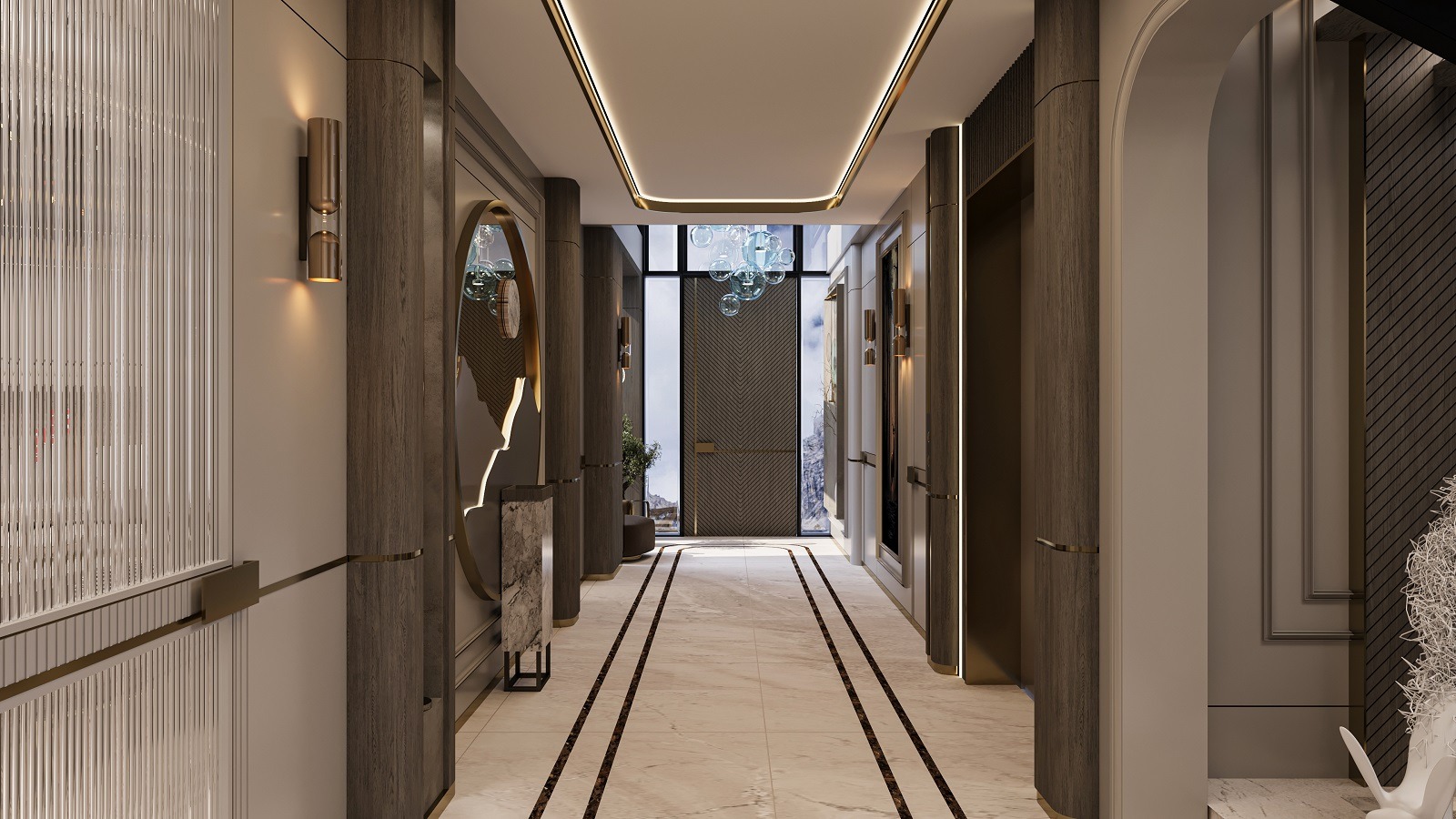 Antalya'da tasarlanan özel konut iç mimari projesi.