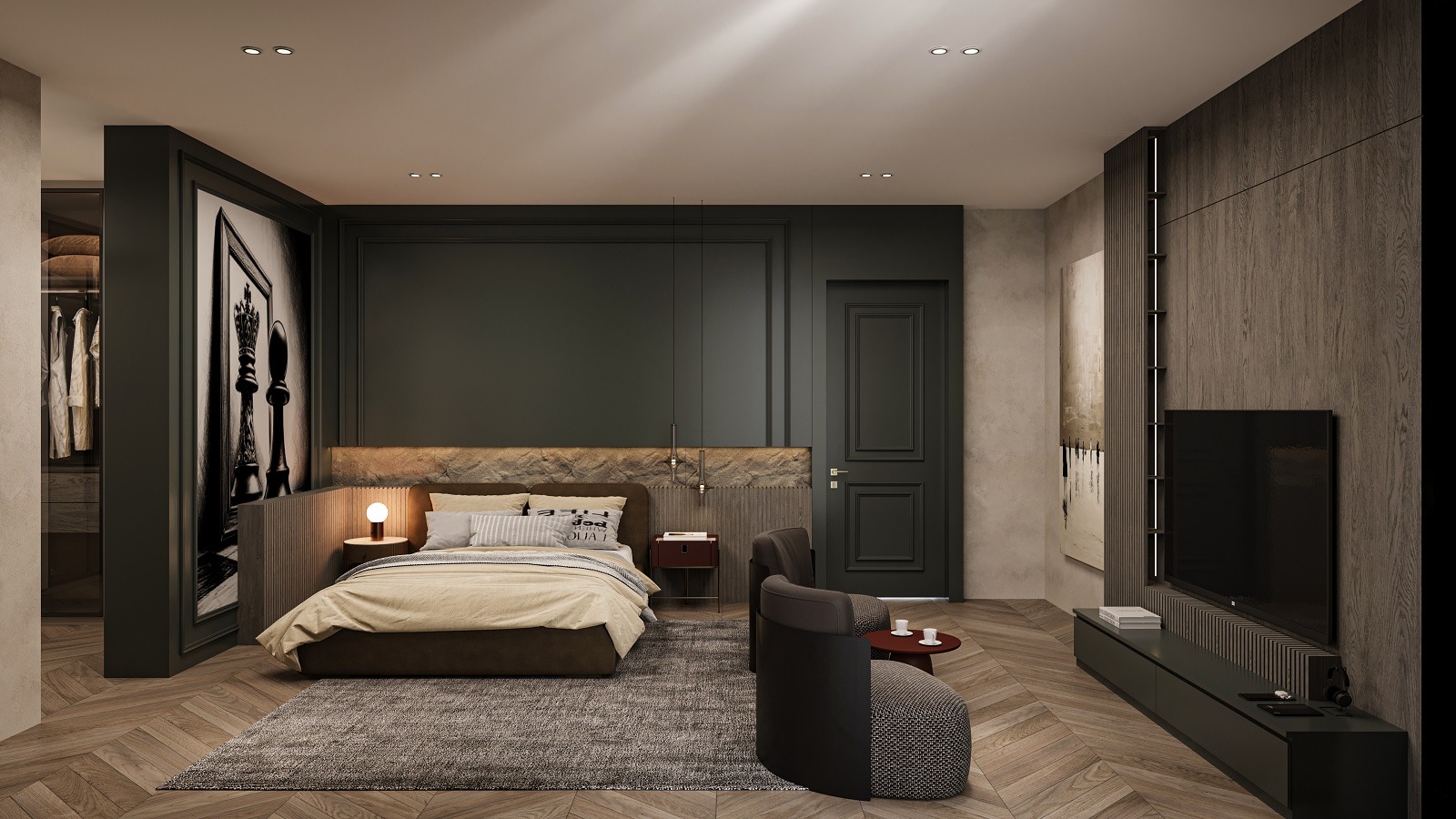 Villa E. Antalya çağdaş genç odası iç mekan tasarımı-La Féra Interior Design.