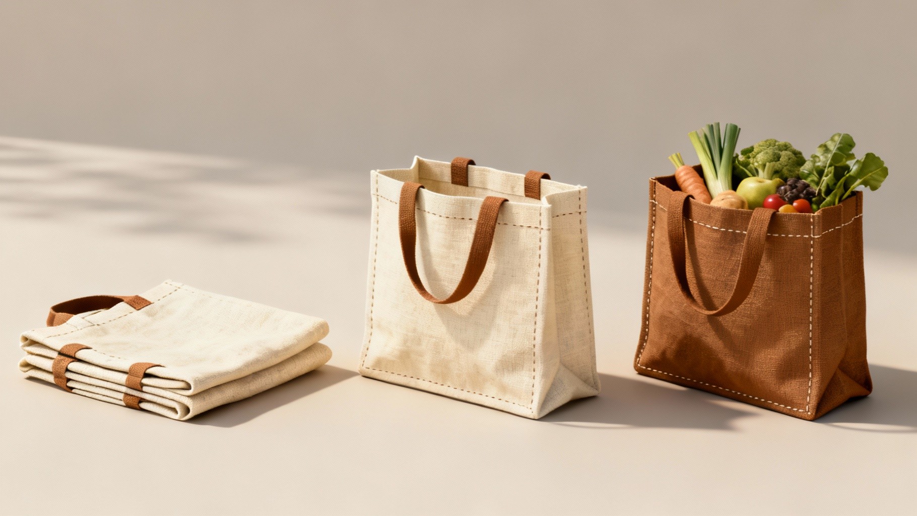 Sacs de courses réutilisables remplis de fruits et légumes frais, service d'aide aux course