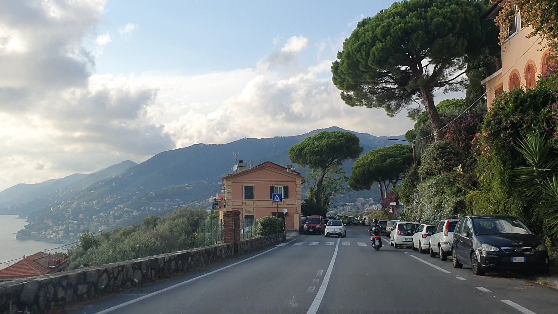 Evening drive along the SS1 heading back towards Genoa