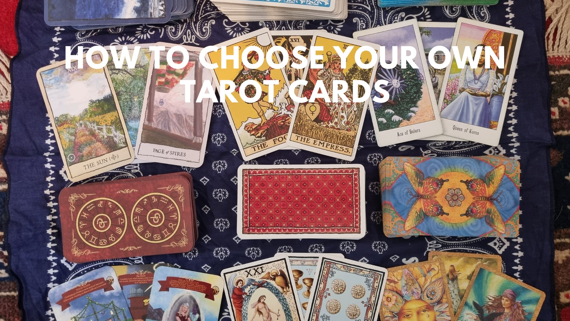 six different tarot card decks