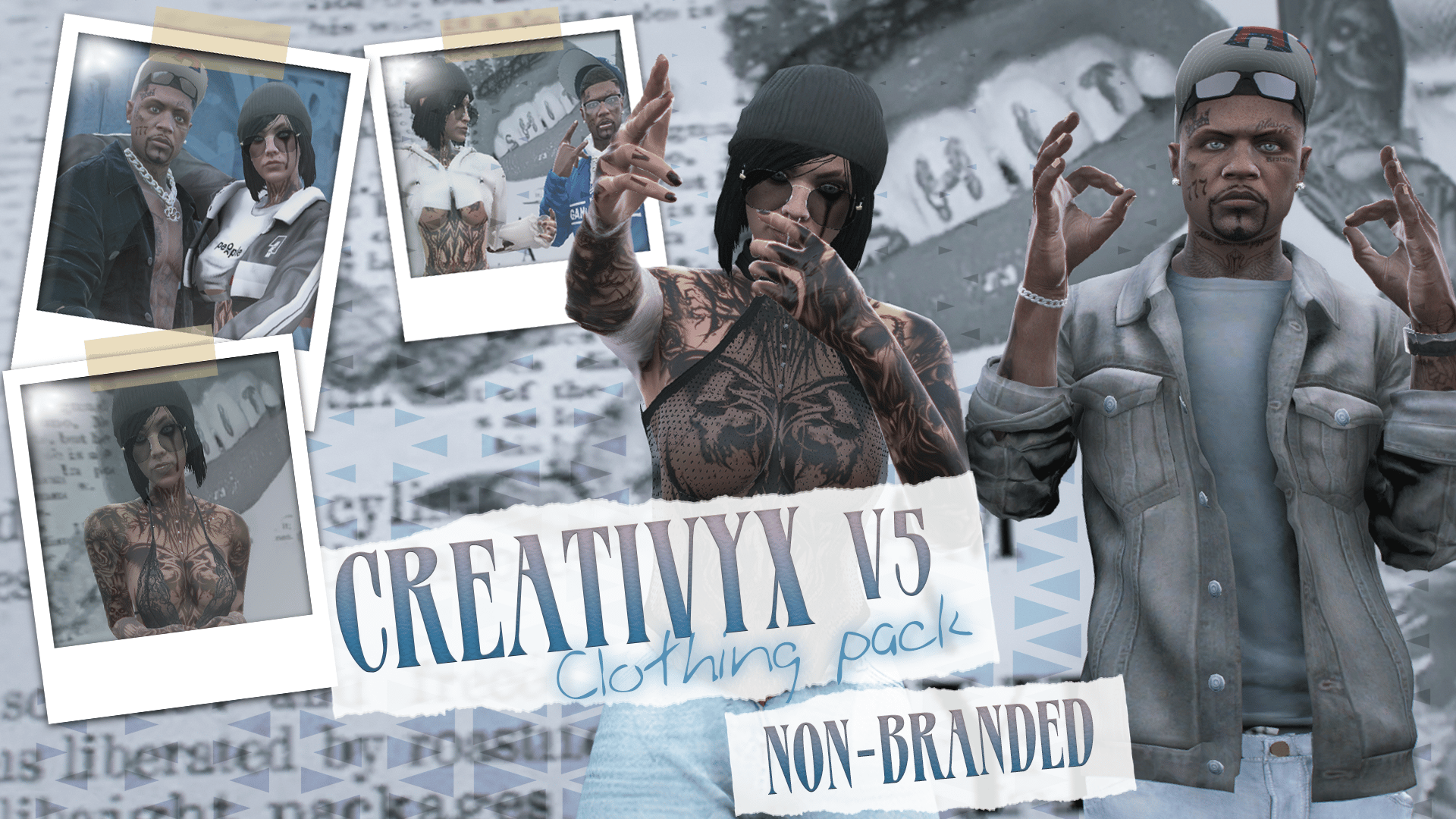 a man with tattoos on his chest and a sign that says creativity