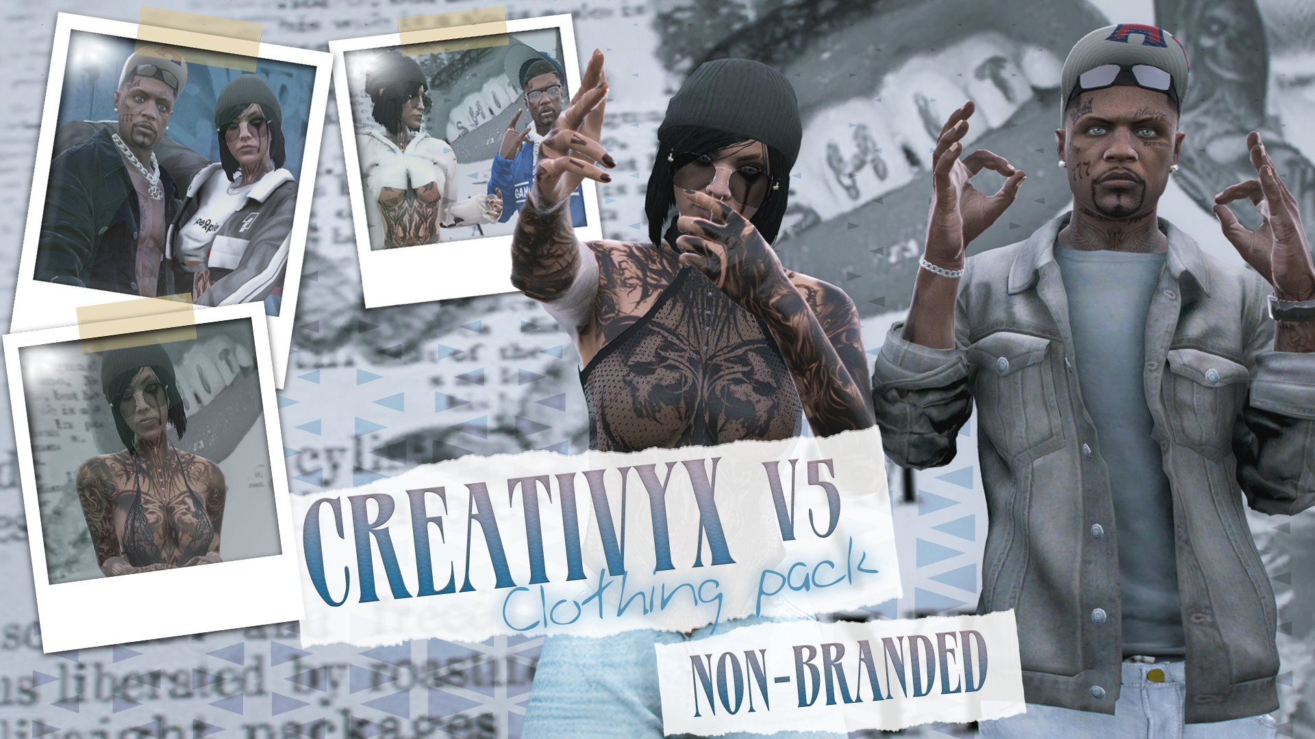 a man with tattoos on his chest and a sign that says creativity