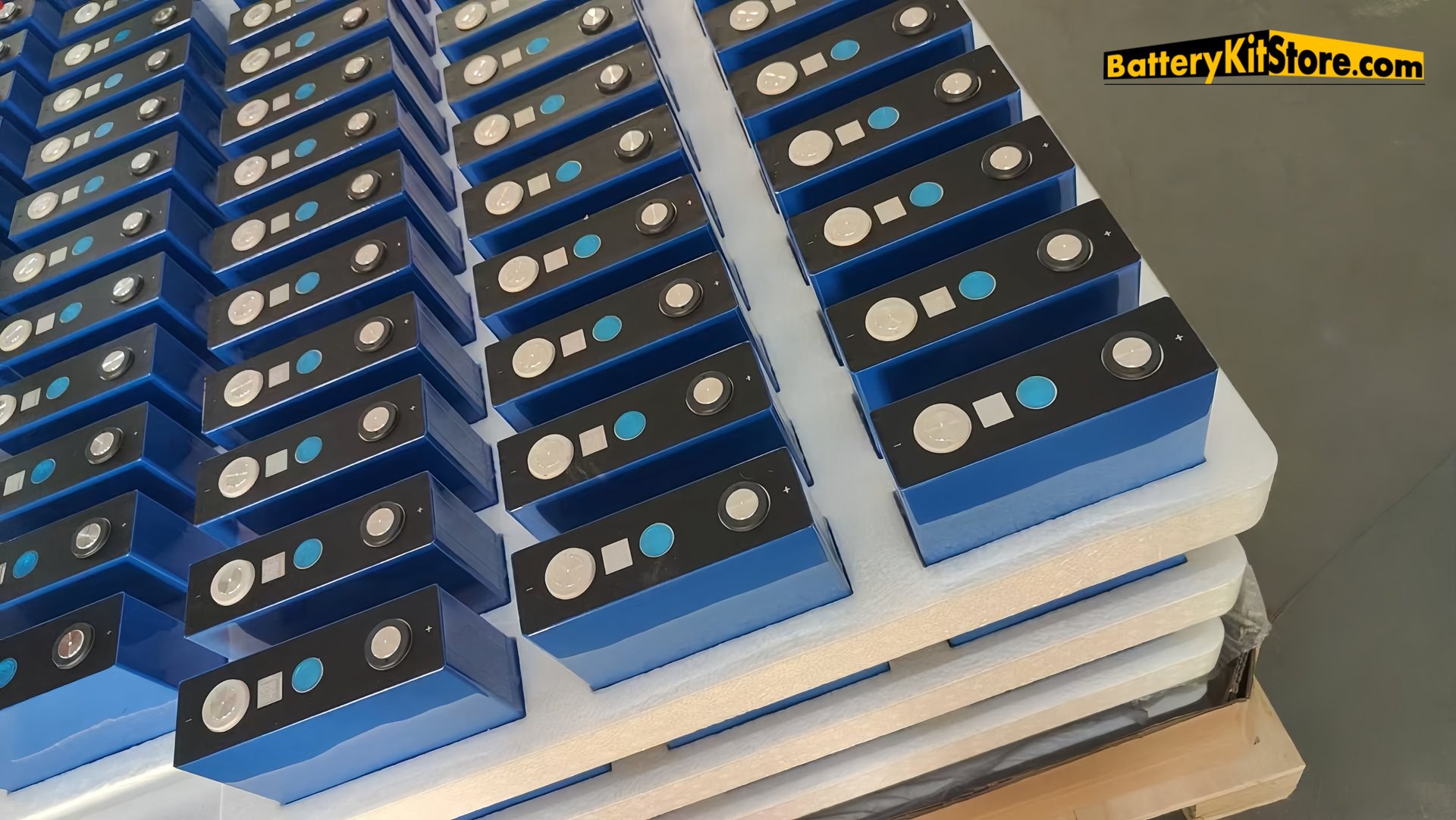 detail of LiFePO4 prismatic battery cells