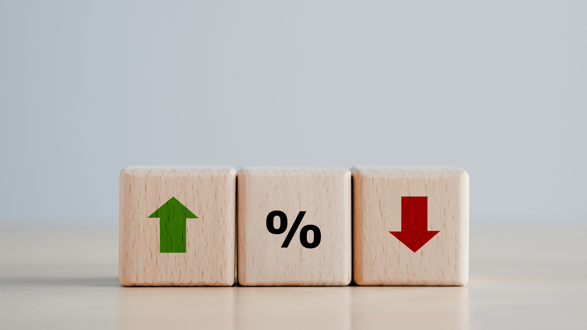 interest rate blocks with green and red arrows