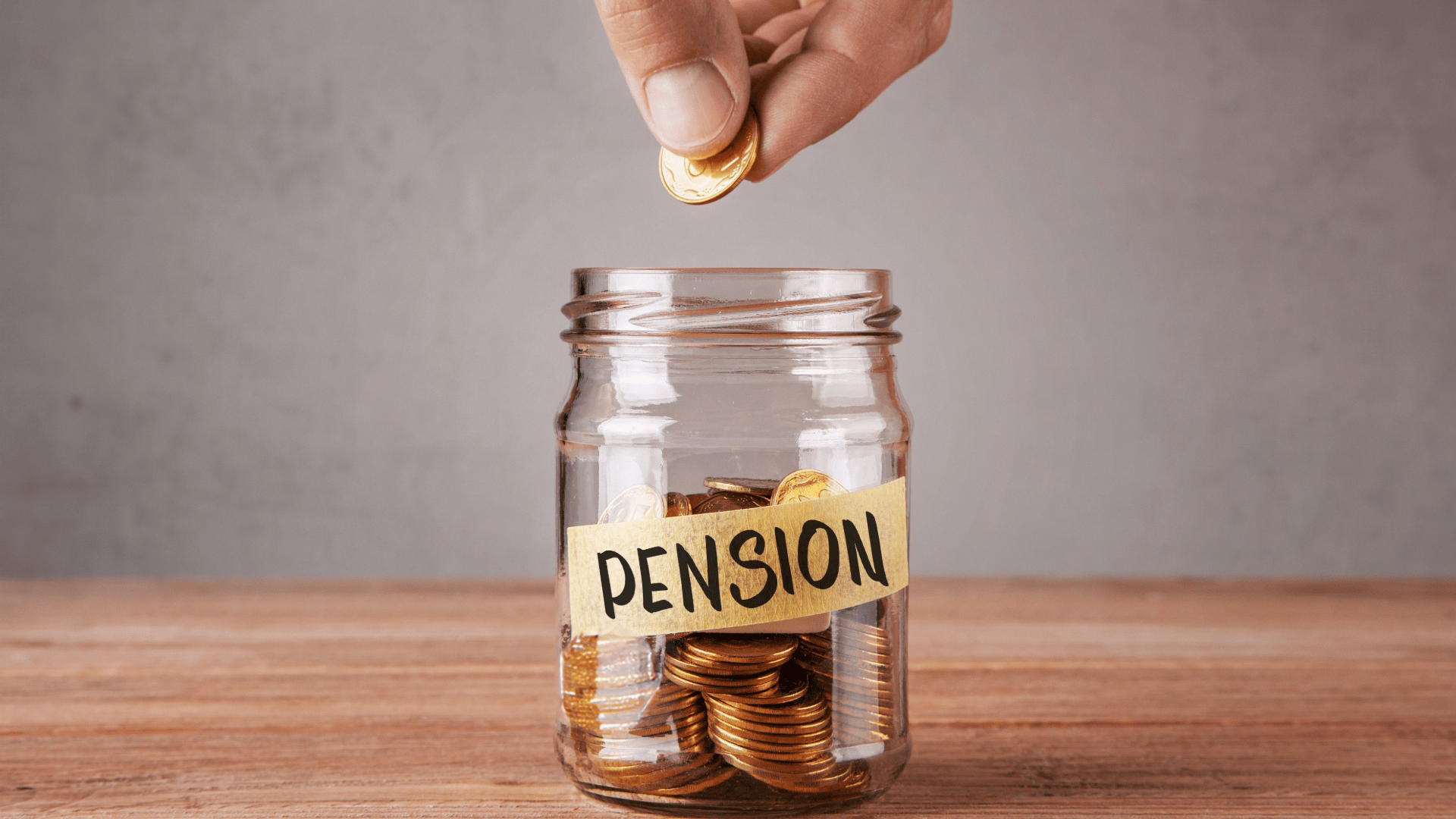 jar of gold coins for retirement pension