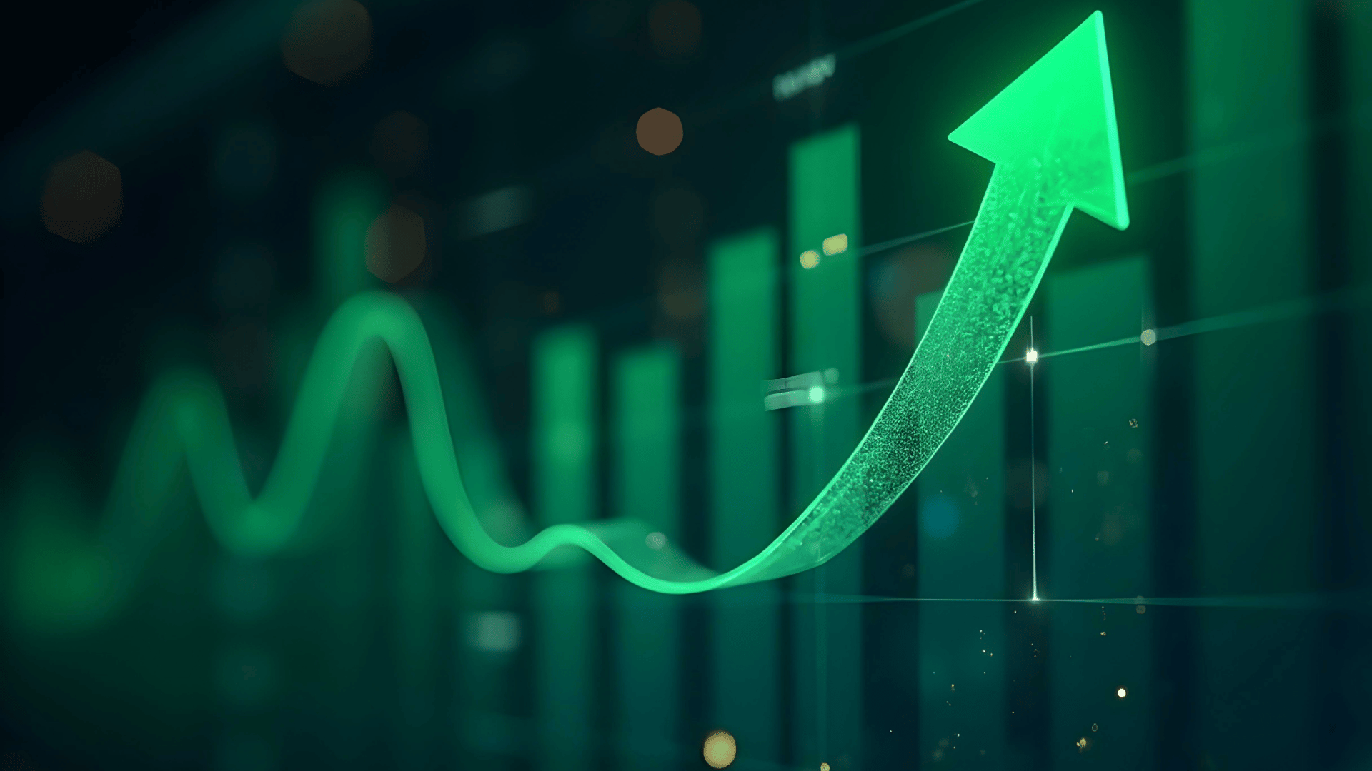 green arrow going up for high growth stocks for retirement