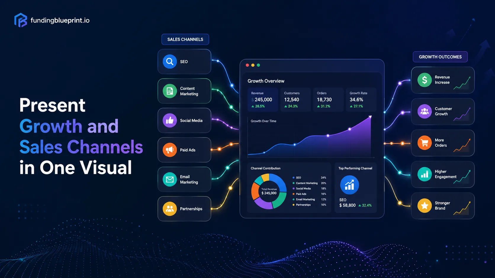 Present Growth and Sales Channels in One Visual