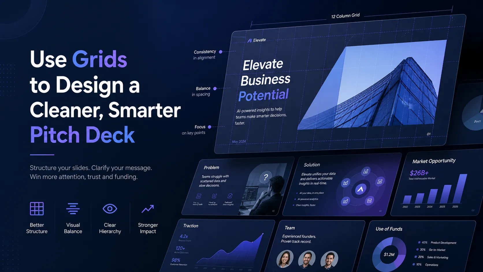 Use Grids to Design a Cleaner, Smarter Pitch Deck