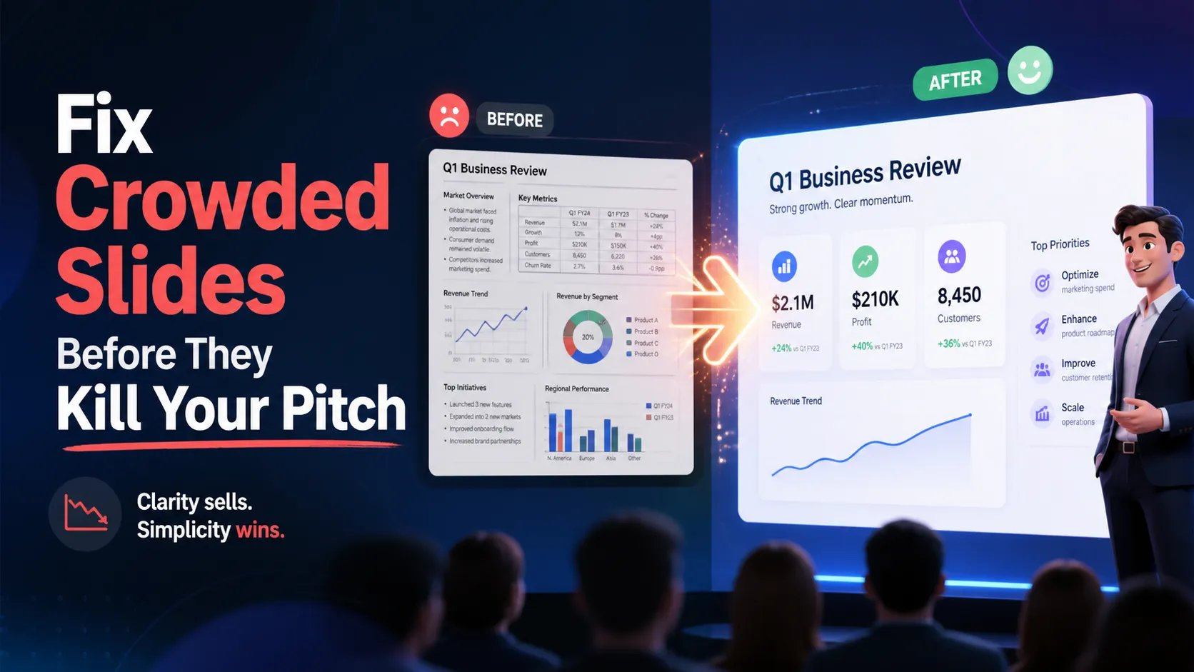 Fix Crowded Slides Before They Kill Your Pitch