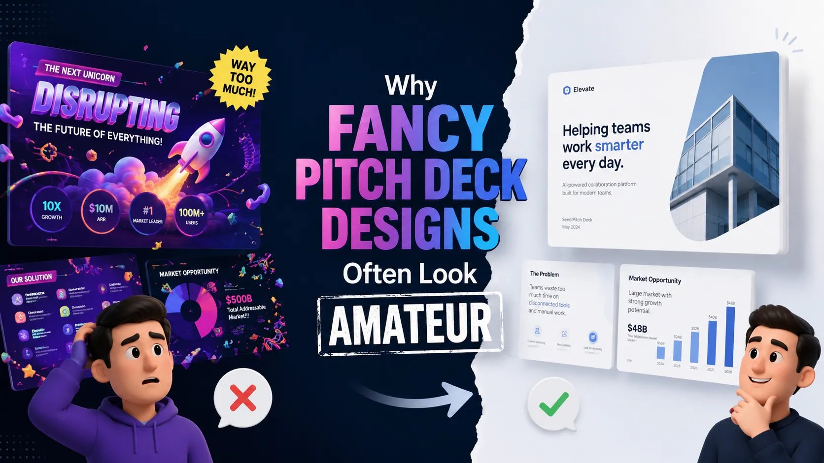 Why Fancy Pitch Deck Designs Often Look Amateur